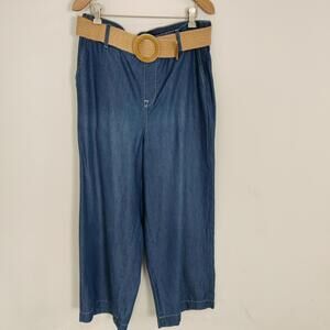 Women's Size Large Denim Look Palezzo Pants Bohemian
